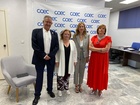 La directora general del SEF, Marisa López Aragón, junto a la presidenta de COEC, Ana Correa, el presidente de la Asociación de Graduados Sociales de la Comarca de Cartagena, José Moreno, y la presidenta de CEEIC, Nuria Castillo, durante la jornada informativa sobre ayudas a la contratación.