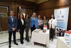 La directora general del SEF, Pilar Valero, junto a la presidenta de la Cámara de Comercio de Murcia, Miriam Fuertes, durante su visita a la Feria de Empleo 'Talento Joven'.